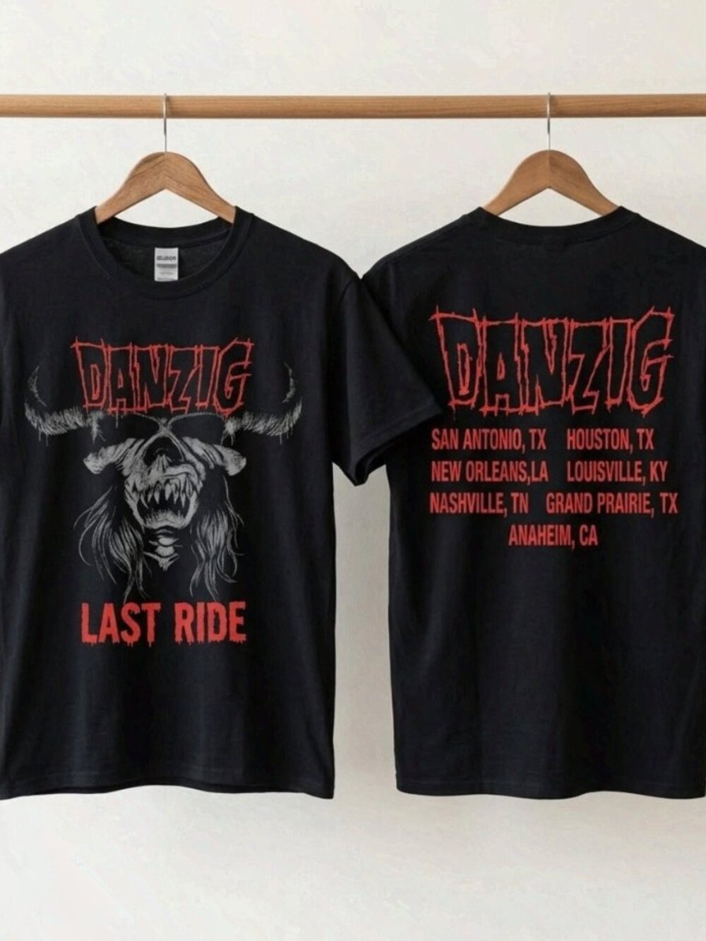 Danzig Horned Cow Skull North America Tour 2026 Black T-Shirt Reprint